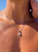 WHITE GEMSTONE CHAIN | Zilver