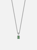 GREEN GEMSTONE CHAIN | Zilver