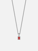RED GEMSTONE CHAIN | Zilver