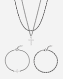 CROSS X ROPE 3MM SET | Silver